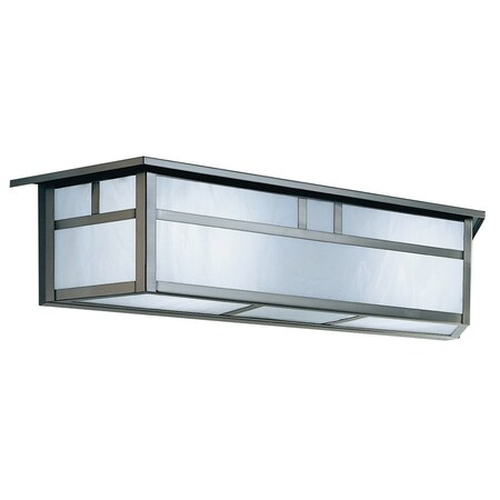 Arroyo Craftsman 24" Huntington Light Bar With Double T-Bar Overlay, Black, Off White Glass HLB-24DTOF-BK